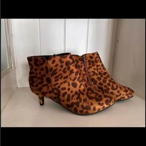 Leopard ankle boots